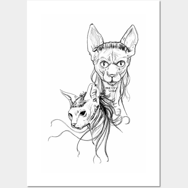 Zef cats Wall Art by Robzillatattoo622